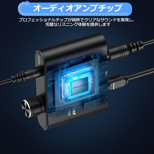 CAMWAY 192kHz 光デジタル アナログ 音声変換器 DAC変換器 SPDIFから3.5MMへ 光デジタル 変換 Toslinkから3.5MMへオーディオ コンバーター オーディオアダプター HDTV セットトップボックス DVD/ブルーレイプレーヤー ゲーム機などに対応 音量調整ノブ付き