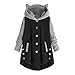 Modaworld Felpa Donne con Orecchie di Gatto Felpa Manica Lunga in Peluche Patchwork Hoodie Ragazze con Bottoni Loose Fit Giacca Cappotti Streetwear