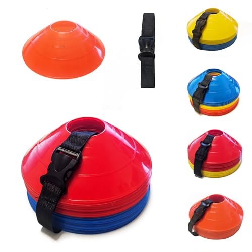 Pro Lite Training Cones (Set of 40) Soccer Training Equipment, Football, Basketball Acessories,Baseball Training Equipment, Cones for Sports Training (Red/Blue)
