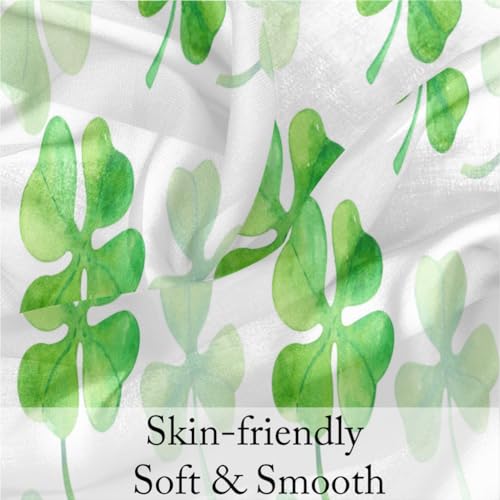 Tavisto Clover Leaf Green Long Scarf Lightweight Scarves Sunscreen Silk Shawl Wraps Fashion Scarf Neckerchief for Women Men3