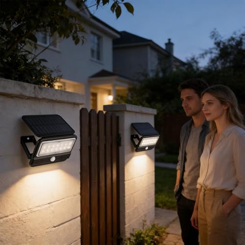 Projecteur solaire d'extérieur 180° étanche 3 modes pour cour