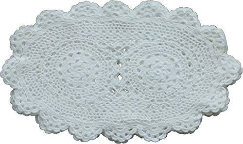 Creative Linens 6PCS 6x10 Inch Oval Fine Crochet Lace Doily