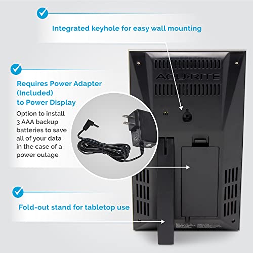 AcuRite Estación meteorológica vertical inalámbrica a color (tema oscuro) con alertas de temperatura