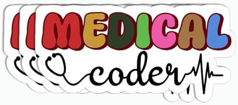 JPKDesigns 3Pcs Multicolor Medical Coder Sticker - Vinyl, Modern, Contemporary, Decorative Laptop Decals, Waterproof, Sun-Proof, Outdoor image 5