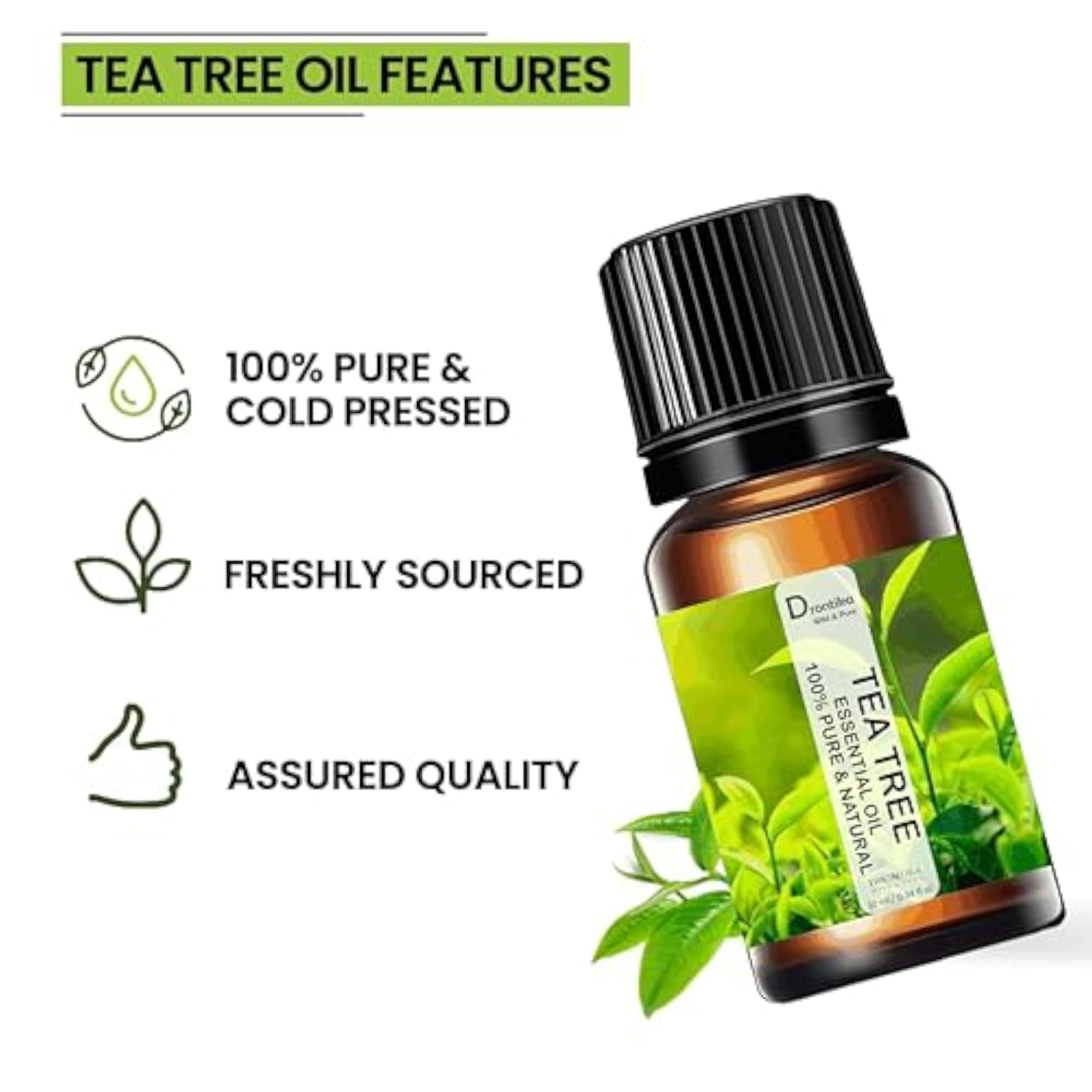Tea Tree Essential Oil for Skin, Hair & Toenails, 100% Natural