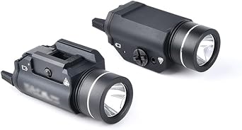 1000 Lumens Tactical Flashlight,LED Lightweight Compact Rail-Mounted Light Torch,With Constant/Momentary/Strobe Function Modes,With Rail Locating Keys,For GL90TWO1913TWS99 System & 20mm Rail (BK)