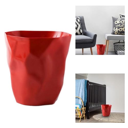 Caneca de basura geométrica irregular de plástico roja S miniatura 5