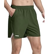 Men's Running Athletic Shorts 5 inch Quick Dry Workout Short Tennis Gym Shorts with Zipper Pockets
