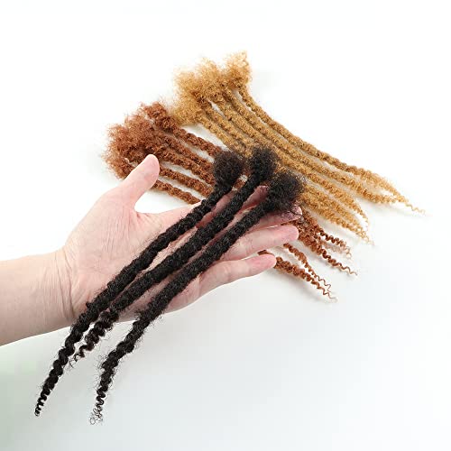 Orientfashion Textured Locs Extensions Human Hair,8-16Inch 0.4Cm 0.6Cm And 0.8Cm Human Hair Curly Ends Handmade Permanent Locs Extensions For Women/Men With Free Gifts(12Inch 100Strands, 0.6Cm Natural Black) #TOP6