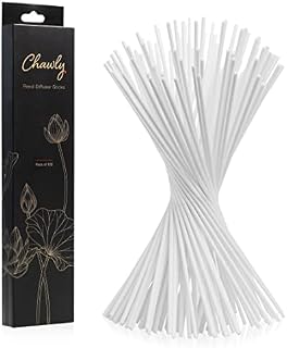 Chawly 100 PCS Fibre Reed Diffusers Sticks - (10 inches) 24 cm long White Reeds for Diffusers - Fast Wicking Essential Oils Fragrance for Home, Office and Aromatherapy