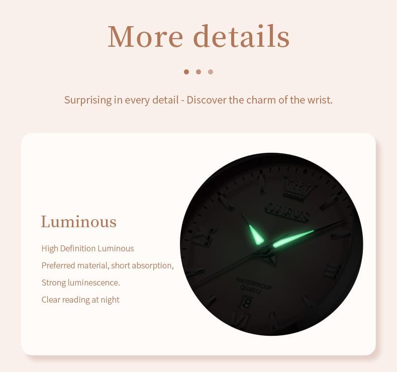 OLEVS Womens Watch Elegant Dress Diamond Analog Quartz Watch Two Tone Stainless Steel Waterproof Luminous Wristwatch 3668 Silver and Pink image 6 of 6 B0F5GZ5FB5