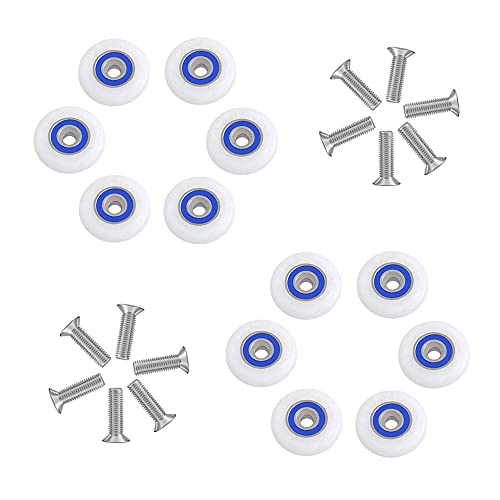 Gotetiso Duschkabinen Rollen 12 Stück Ersatzrollen für Duschkabinentür Ersatzteile Duschkabinen ​Rollen Glastürrolle 23mm ​Duschkabine Schiebetür Rollen Ersatzteile Rollenführung