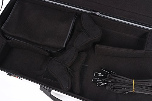 Yinfente Double Violin Case For Violin/Viola Case Mixed Carbon Fiber 4/4 Full Size Black/White (White) #TOP6