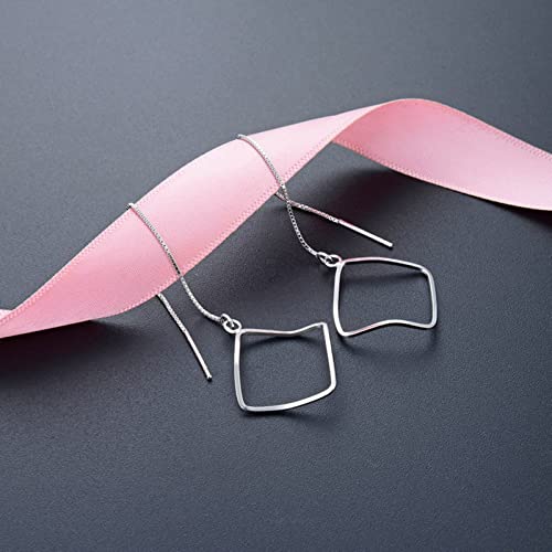 Chaîne en argent pendante et boucles d'oreilles géométriques, le cadeau idéal - 2