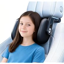 RunSnail Car Headrest Pillow, 2025 Upgrade 360 Rotating Travel Headrest, 3-Point Linkage Adjustable, Thickened Breathable Memory Foam Headrest, Travel Car Sleeping Pillow for Kids, Adults
