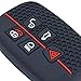 for Land Rover Key Fob Cover 2 PCS Silicone Car Key Fob Cover Case for Land Rover L405 Sport Evoque LR2 LR4 Discovery Sport Freelander Jaguar F-Pace F-Type XE XF XJ 5 Buttons Key Shell Case Black