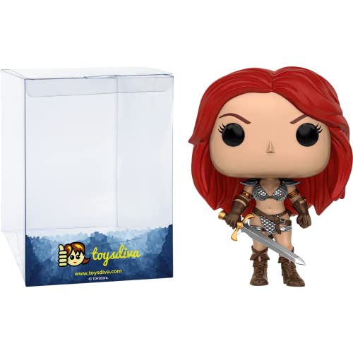 R E D S O N J A : P O P ! Heroes Vinyl Figurine Bundle With 1 Compatible 'Toysdiva' Graphic Protector (11751 - B)