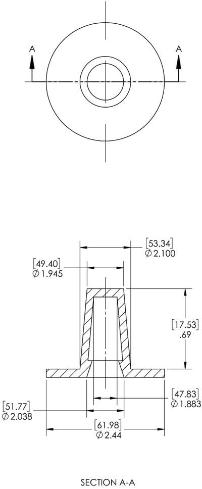 Caplugs W-21 W Series – Plastic Tapered Cap and Plug w/Wide Flanges 200 Pack, Red LD-PE, Cap OD 1.883" x Plug ID 2.100" Threaded and Non-Threaded Protection, Masking, Finishing, Plating (99191362)