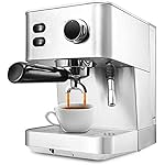 QJRGUY CUNTO TEmkin Household Espresso Maker Semi Automatic Pump Type Machine Manual Fancy Coffee (50Hz) 1050W 20Bar Pressure Stainless Steel
