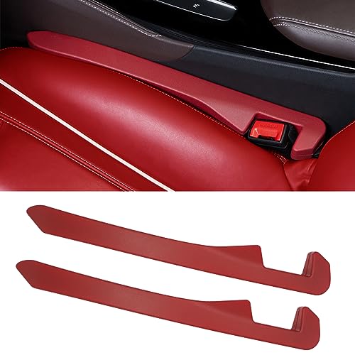 LYCARESUN 2 Pack Car Seat Gap Filler, Universal Car Seat Gap Plug to Fill The Gap Between Seat and Console Stop Things Dropping, Red