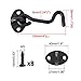 uxcell 4 Inch Cabin Hook, Stainless Steel Eye Latch Privacy Hooks Door with Screws Lock for Gate Shutters Window Slide Barn Shed Black, 2pcs