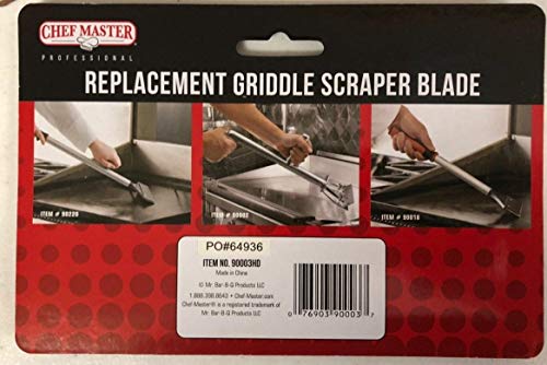 FryOilSaver Co, Replacement Blade for Chef Master Griddle Scraper, Stainless Steel, 5 1/2\" Wide, 1.2mm Thick, Reversible, Fits 90002, 90018, 90220 Scrapers, Double Beveled Edge for Chrome Griddles