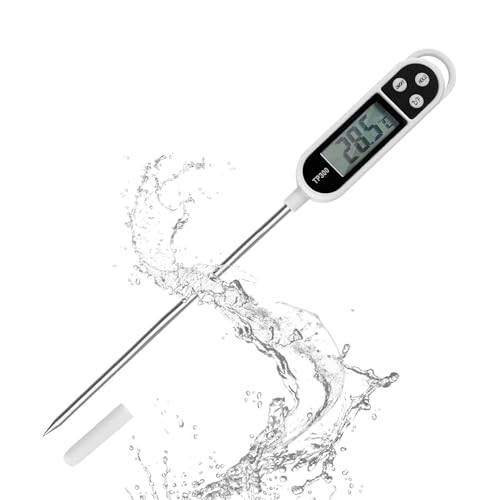 AYMBH Digital Instant Read Meat Thermometer TP300 Instant Read Meat Temperature with Long Probe Waterproof High Accuracy, Backlight Display, Auto-Off, ℃/℉ Switch for Kitchen, BBQ, Grill, Oil & Cooking