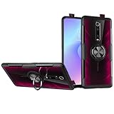 KONEE Funda para Xiaomi Mi 9T / 9T Pro, 【Transparente Anti-Rasguños 】 【360° Giratorio Anilla Posterior】 【Compatible con Soporte de Montaje Magnético del Coche】 Delgado Carcasa para Mi 9T / 9T Pro