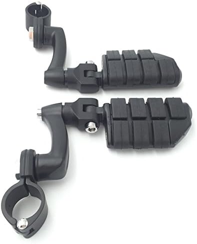 XKH - Reposapiés grande ajustable de doble autopista compatible con Harley Sportster 883 1200 Street Bob Softail CVO equipado con protector de motor