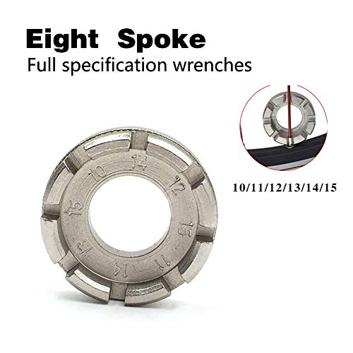Baseeing Bike Spoke Wrench Tool 8 Way Hard Steel Bicycle Rim Truing Tool For Adjust Bicycle Wheel Tension 6 Sizes In 1 Cycling Pocket Spoke Tools For Bike Repair Adjustment Wrench Correct Kit Set Of 2 #TOP2