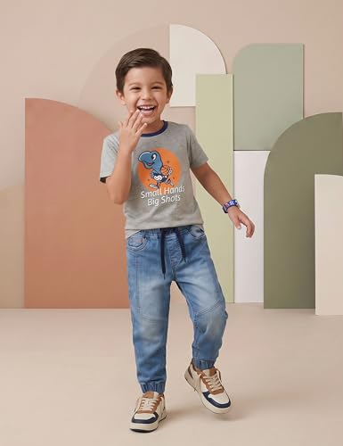 Image of Amazon Brand - Symbol Boys Boys Slim Fit Stretchable Jogger Jeans (Elasticated Waist Band)
