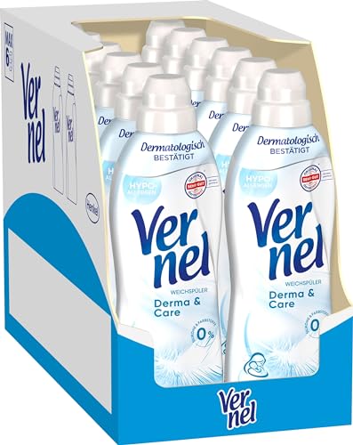 VERNEL Derma & Care Weichspüler 468WL (12x39 Waschladungen), hypoallergener & speziell für sensible Haut entwickelter Wäscheduft sorgt für unwiderstehliche Weichheit, recycelbar