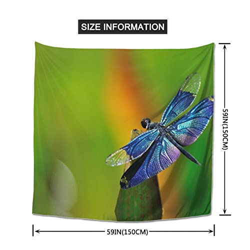 Purple Blue Dragonfly Print Indoor Tapestry Wall Hanging Print Tapestries Home Art Decor Large Size 59Ã—59 Inches For Living Room Bedroom Office And Study #TOP2