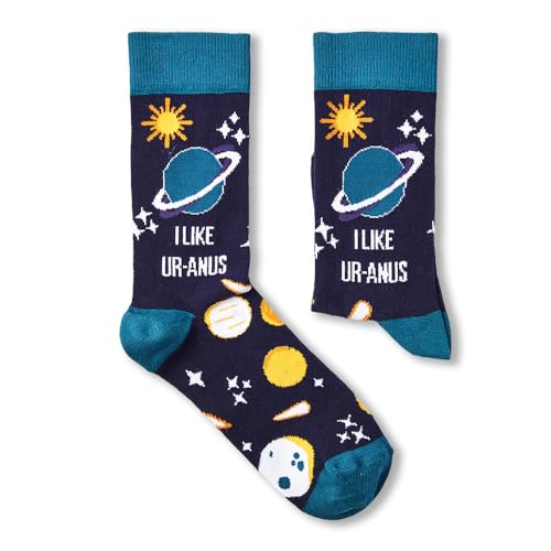 Urban Eccentric Chaussettes unisexes I Like Uranus | Cadeau | 1 paire | Chaussettes riches en coton | Chaussettes de qualité supérieure | Nouveauté | Cadeaux, Multicolore, 39-45, multicolore, 6-11