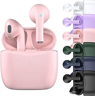 WATCHEM Wireless Earbuds Pro TWS Earphones, 5.0 Bluetooth in-ear headphones, IPX5 Waterproof, TWS Bluetooth Earphones, Fast Charging Case, AI supported, iOS and Android (Pink)