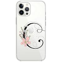 Mixroom - Cover Custodia Case In TPU Silicone Morbida Sfondo Trasparente Per OPPO A9 2020 Fantasia Iniziali Lettera C Rosa