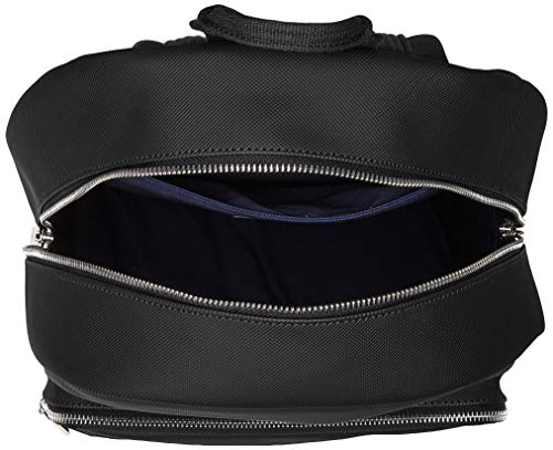 Lacoste Mens Solid Large Zip Backpacks, Black, One Size Us #TOP2