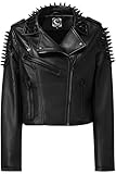 Killstar Kunstleder Biker Jacke - Black Magic (XXXXL)