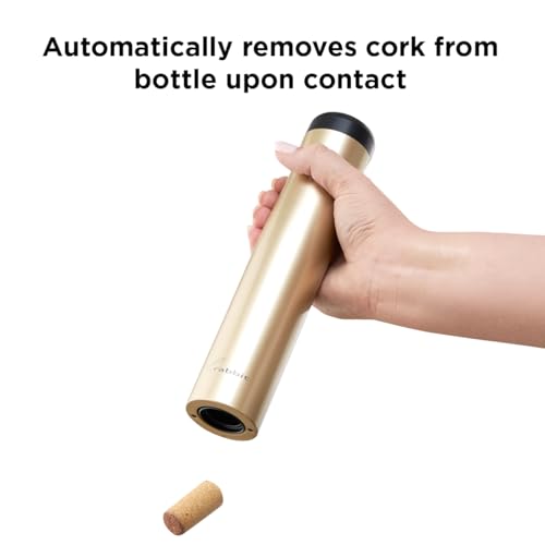 Rabbit Electric Wine Opener, Automatic Corkscrew with Built-In Foil Cutter, Removes Cork in Seconds, Gold by Rabbit - Image 3