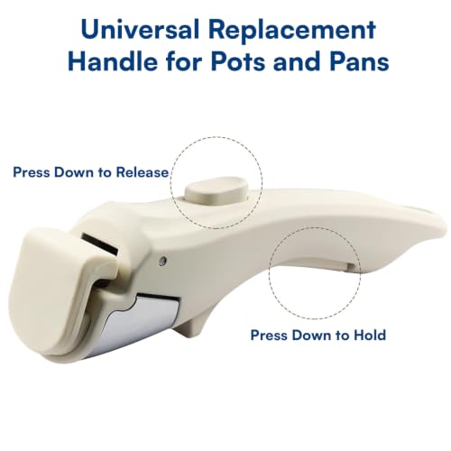 Image of House of Quirk Detachable Cookware Handle, Removable Pan & Pot Grip, Replacement for Compatible Nonstick Cookware, Easy Lock & Release Design (Beige)