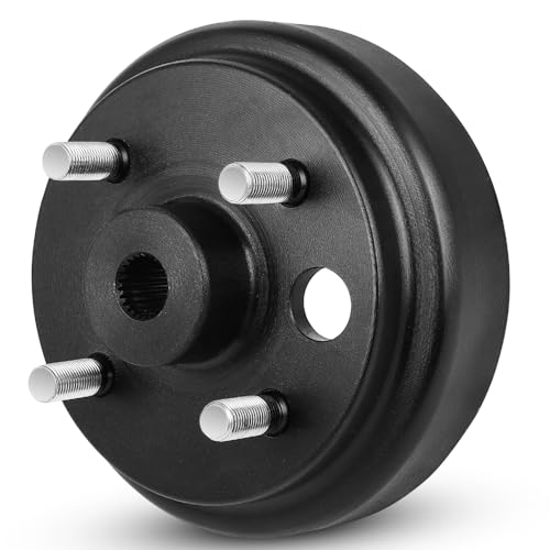 2 Pack Golf Cart Drum Brake for EZGO TXT 1982-Up Electric and 1982-1993 2-Cycle Gas, 24 Teeth Splines Brake Hub Drum Assembly 19186-G1P 19186G1P 19186-G1