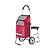 ZHI-Trolley Carrito de la Compra Bolsa Grande, Oxford Tela Impermeable Carro autoservicio con el Taburete Plegable Carrito de la Compra Multi-Uso (Color : #1)