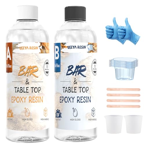 LEEYA RESIN Epoxy Resin Kit 32OZ, Table Top Epoxy Resin