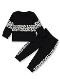 oklady Toddler Girl Outfits Leopard Print Colorblock Girl Clothes Fall Winter 2PCS Toddler Girls Sweatsuit Set 5T 6T Girl Clothes