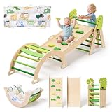 9 in 1 Arco montessoriano per Bambini,25 Anni di Nuovi aggiornamenti, Struttura per Arrampicata per Bambini,Palestra per Giungla da Interno Montessori,Arco per Arrampicata con Cuscino