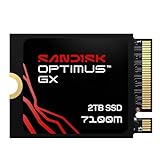 SANDISK Optimus GX 7100M NVMe SSD 2 TB (bis zu 7.250/6.900 MB/s sequentielles Lesen/Schreiben, M.2 2230, PCIe 4.0, kompatibles Steam Deck, MSI Claw, Microsoft Surface oder Ihren Dell Laptop)
