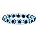 Produktbild Bling Jewelry Türkische transluzente Blaue Böse Augen Glasperle Stretch Armband für Frauen Teens Rondelle Kristall Abstandshalter für Schutz und viel Glück