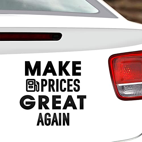 Vesvory Lot de 2 autocollants « Make Prices Great Again » - Autocollant « Make Gas Cheap Again » - Autocollant en vinyle imperméable pour pare-chocs de fenêtre - Noir réfléchissant