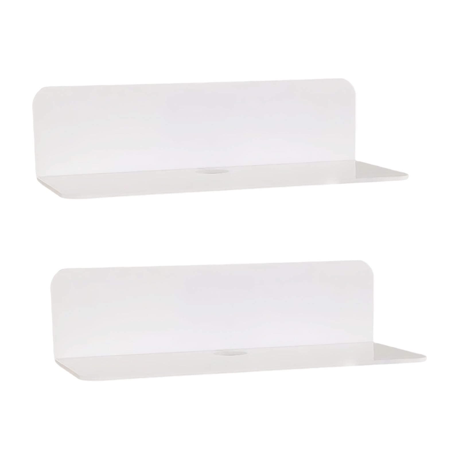 Elnwnnkc 2Pcs Wall Shelves Metal Floating Rack with Adhesive Strips Space Efficient Home Storage Solution for Renters Strong Adhesive Floating Shelf