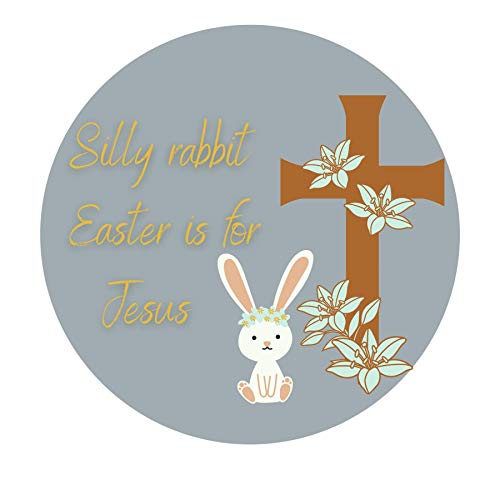 Magnetic Easter Decorations For Home Or Car, Silly Rabbit Easter Is For Jesus Round Magnet Art For Fridge, Locker, Mailbox Or Garage, 5.5 Inches #TOP23
